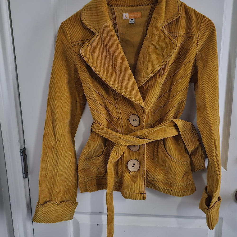 Tulle Sz M Women's Mustard Corduroy Jacket
